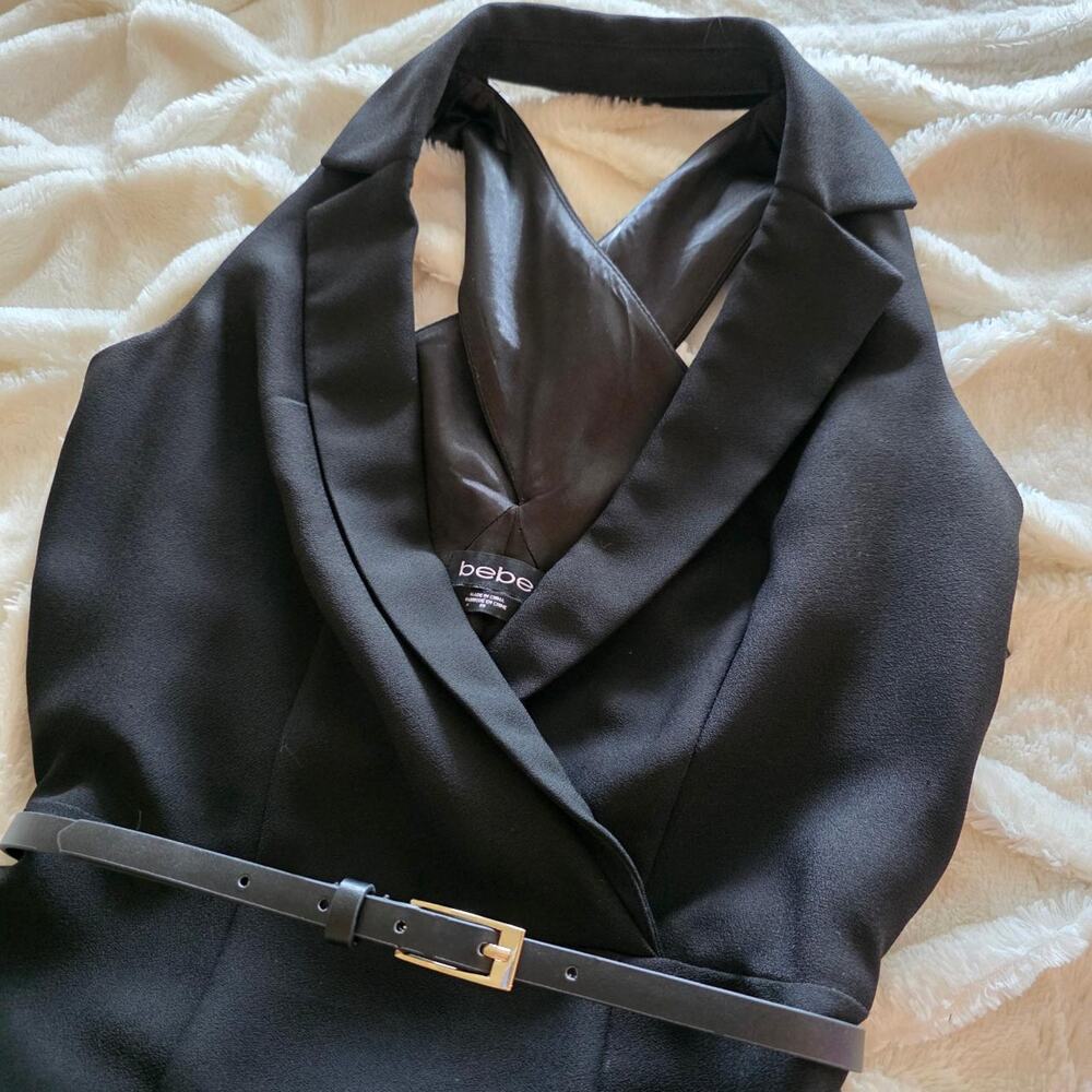 Bebe black tuxedo style mini dress